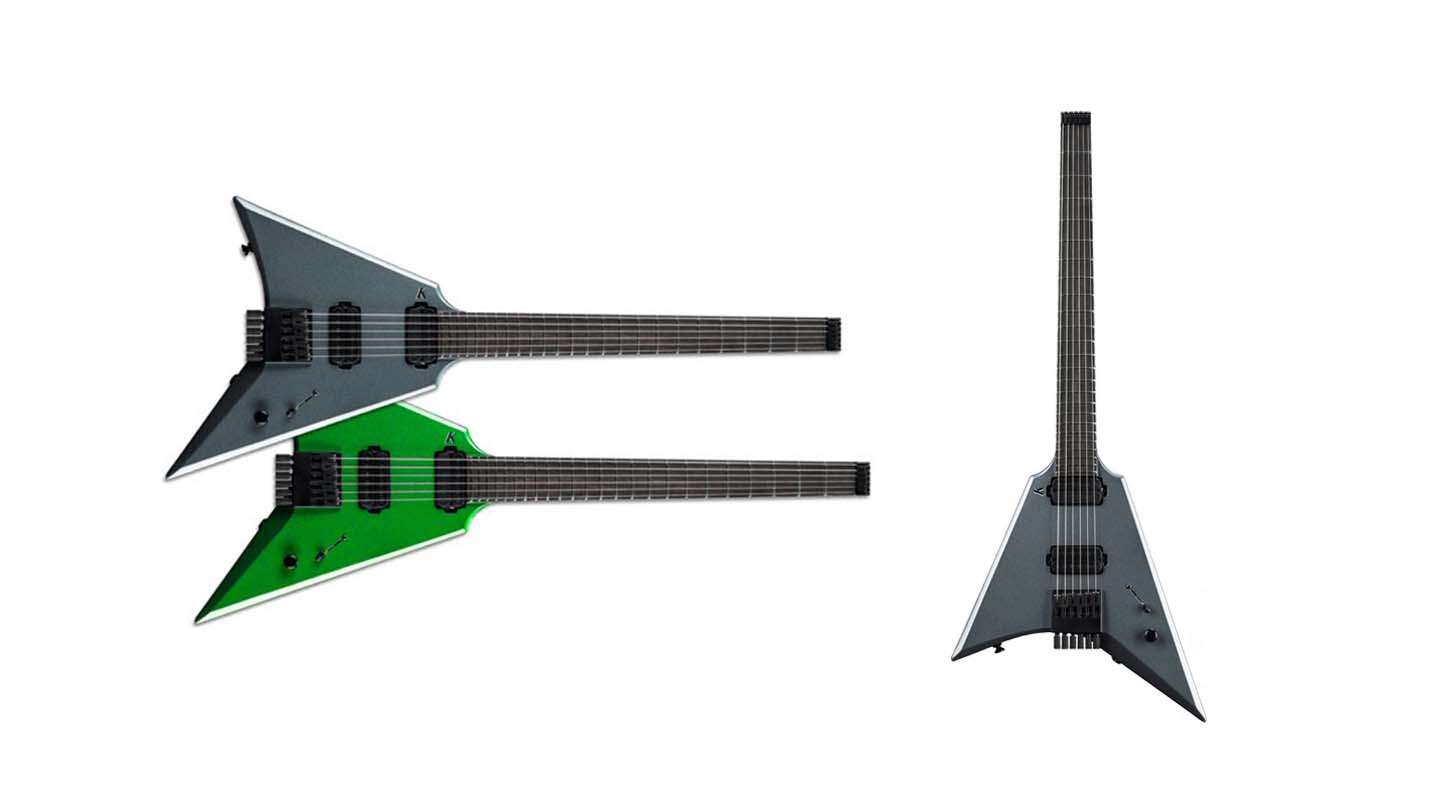Kiesel Type-V TV6 Electric Guitar with an aggressively-beveled offset V body style, Alder body, Eastern Hardrock Maple neck, Ebony fingerboard, & K12 Lithium humbucking pickups